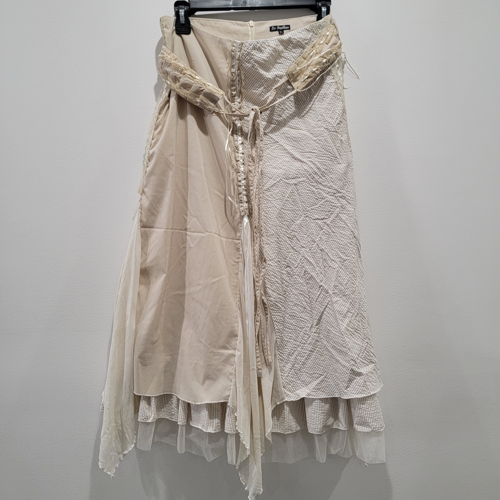 Asymmetrical Cream Layered Skirt